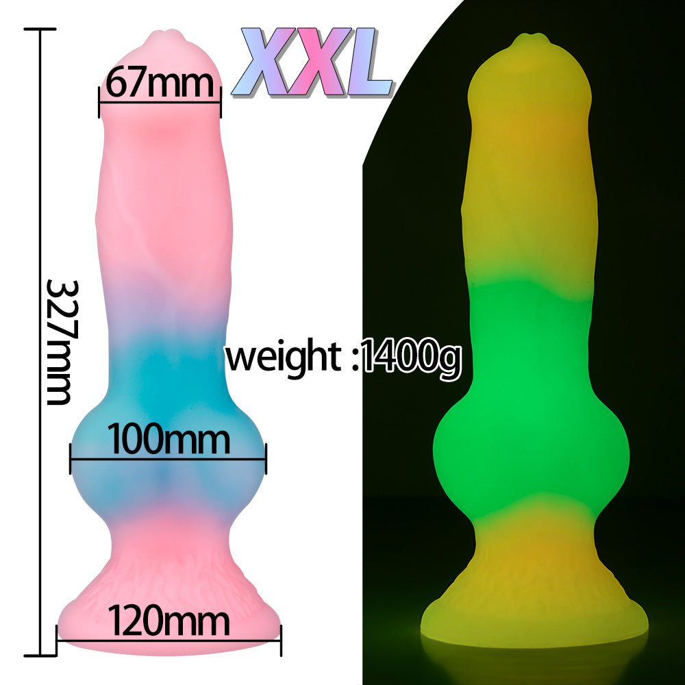 luminous dog dick five-piece set mixed color simulation penis oversized special-shaped simulation animal dildo for women