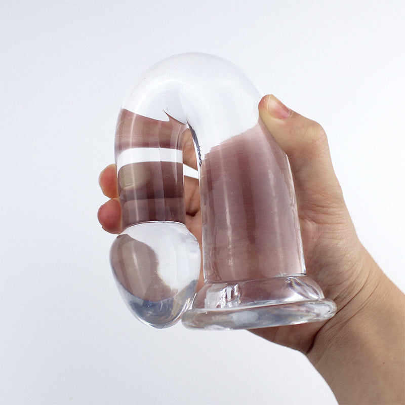 Suction cup transparent anal strip backyard anal plug female simulated penis backyard masturbator false penis male anal dilator