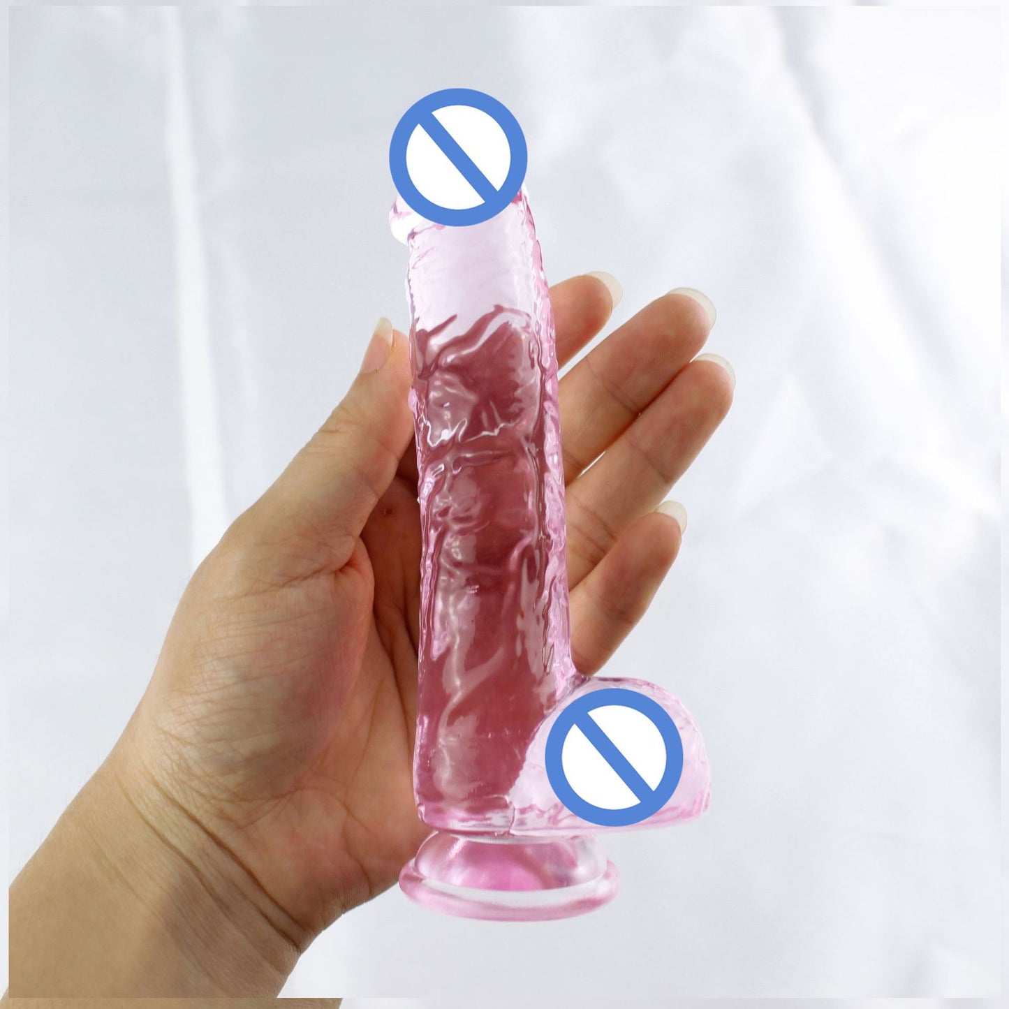 Masturbator female simulated penis sex toys manual dildo phantom transparent crystal TPE foreign trade hot sale