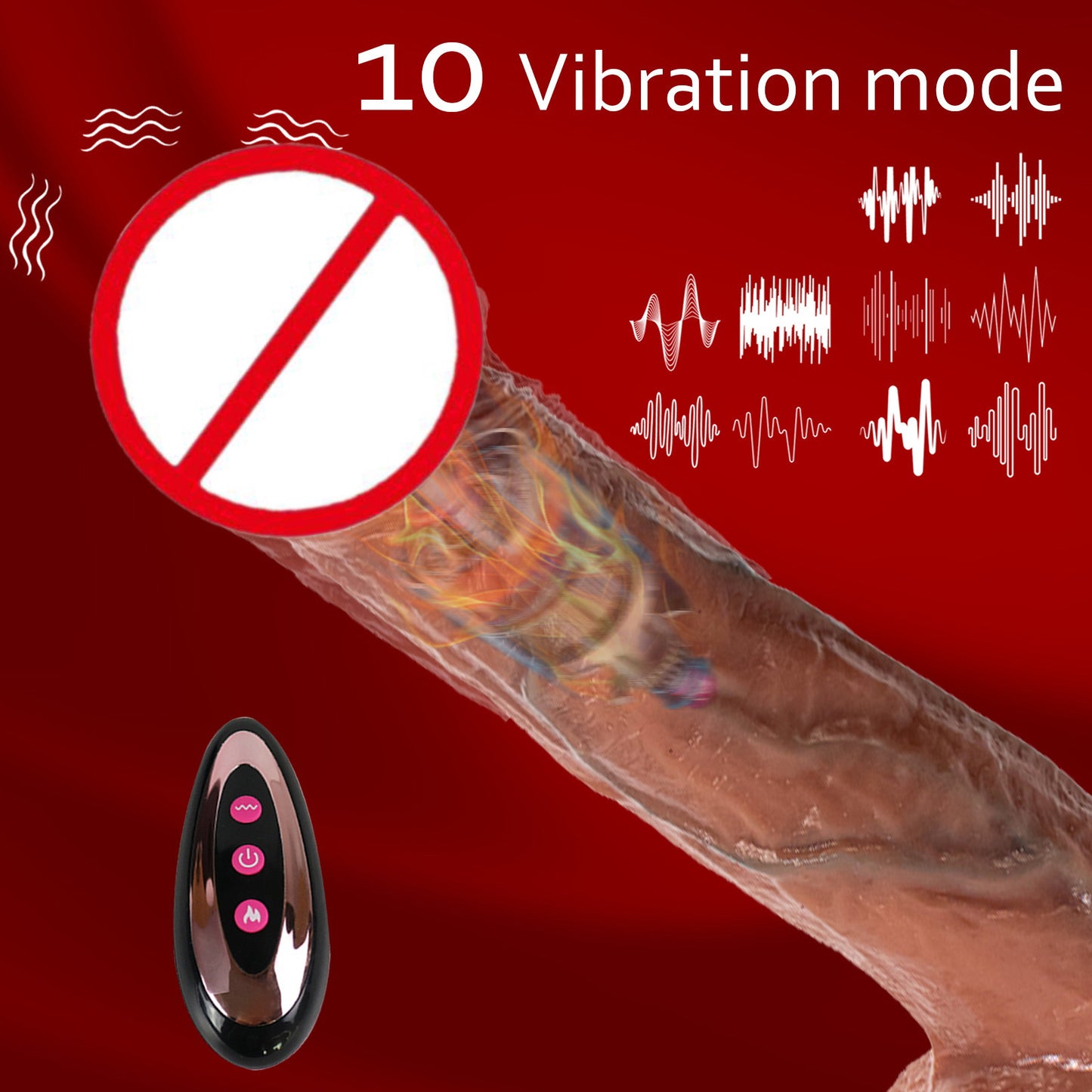Women's heated simulated penis with blue veins wireless remote control telescopic vibration dildo female sex toy