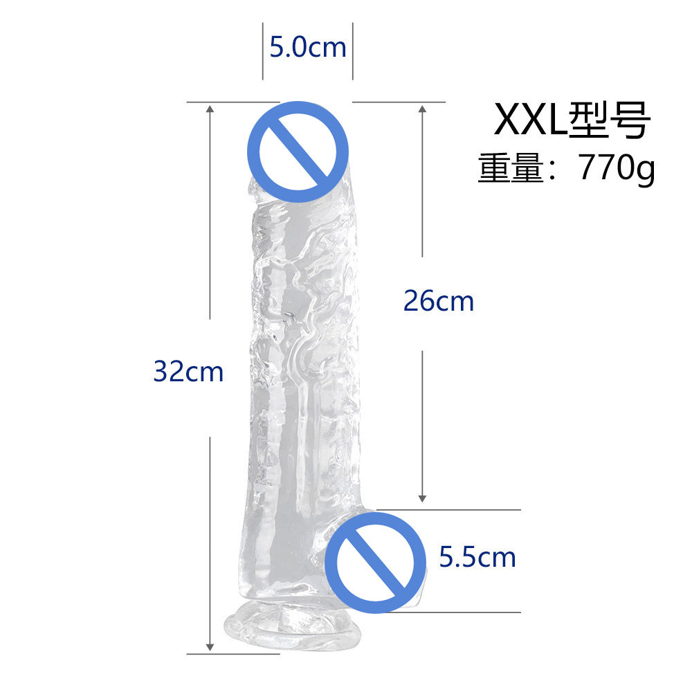 Masturbator female simulated penis sex toys manual dildo phantom transparent crystal TPE foreign trade hot sale