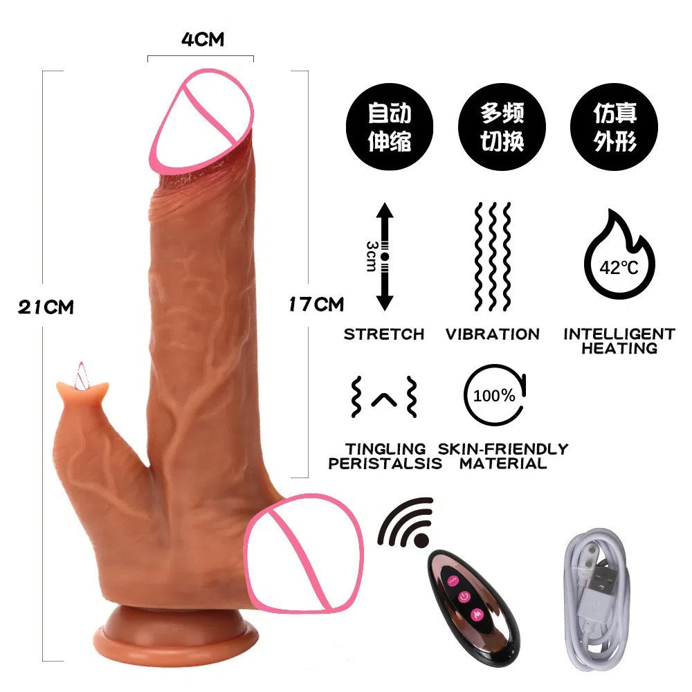 hot-selling silicone automatic thrusting telescopic simulation penis female dildo masturbator sex products