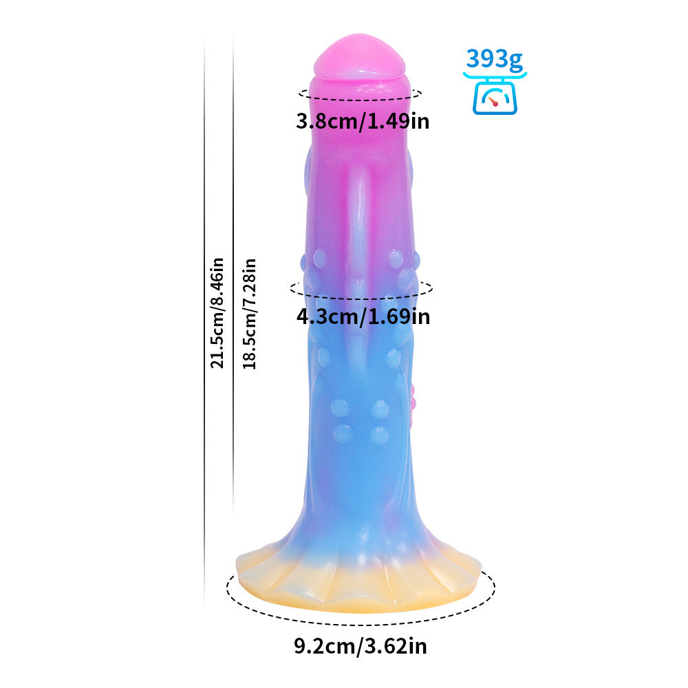 Color luminous liquid silicone simulation penis soft meat forced real and fake penis female masturbation appliance adult products