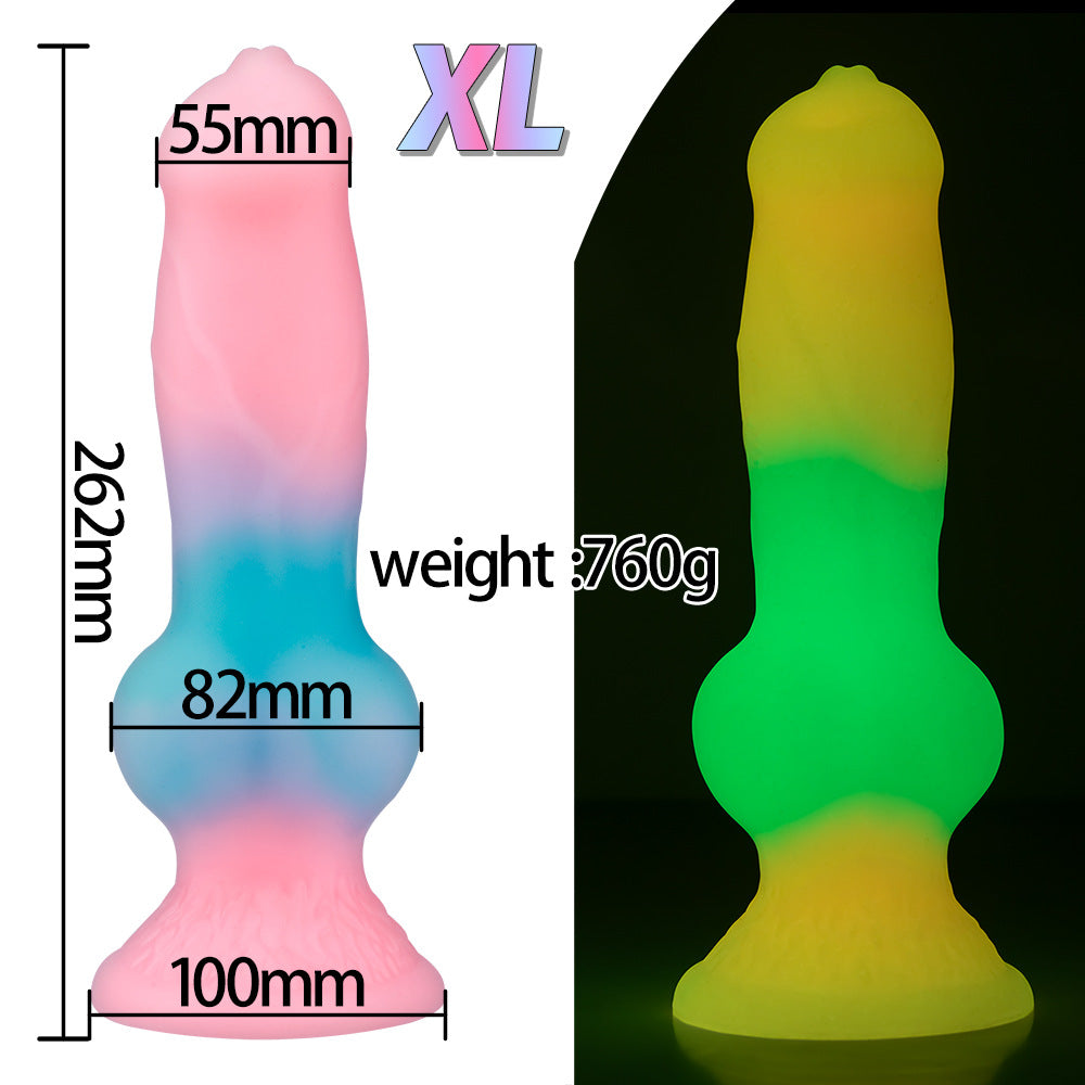 luminous dog dick five-piece set mixed color simulation penis oversized special-shaped simulation animal dildo for women