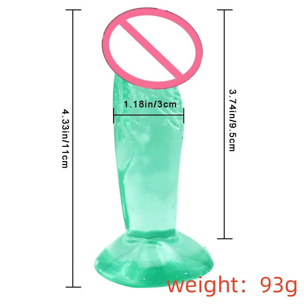 Little brother suction cup mini simulation small penis backyard anal plug super soft masturbator novice multi-colored crystal dildo