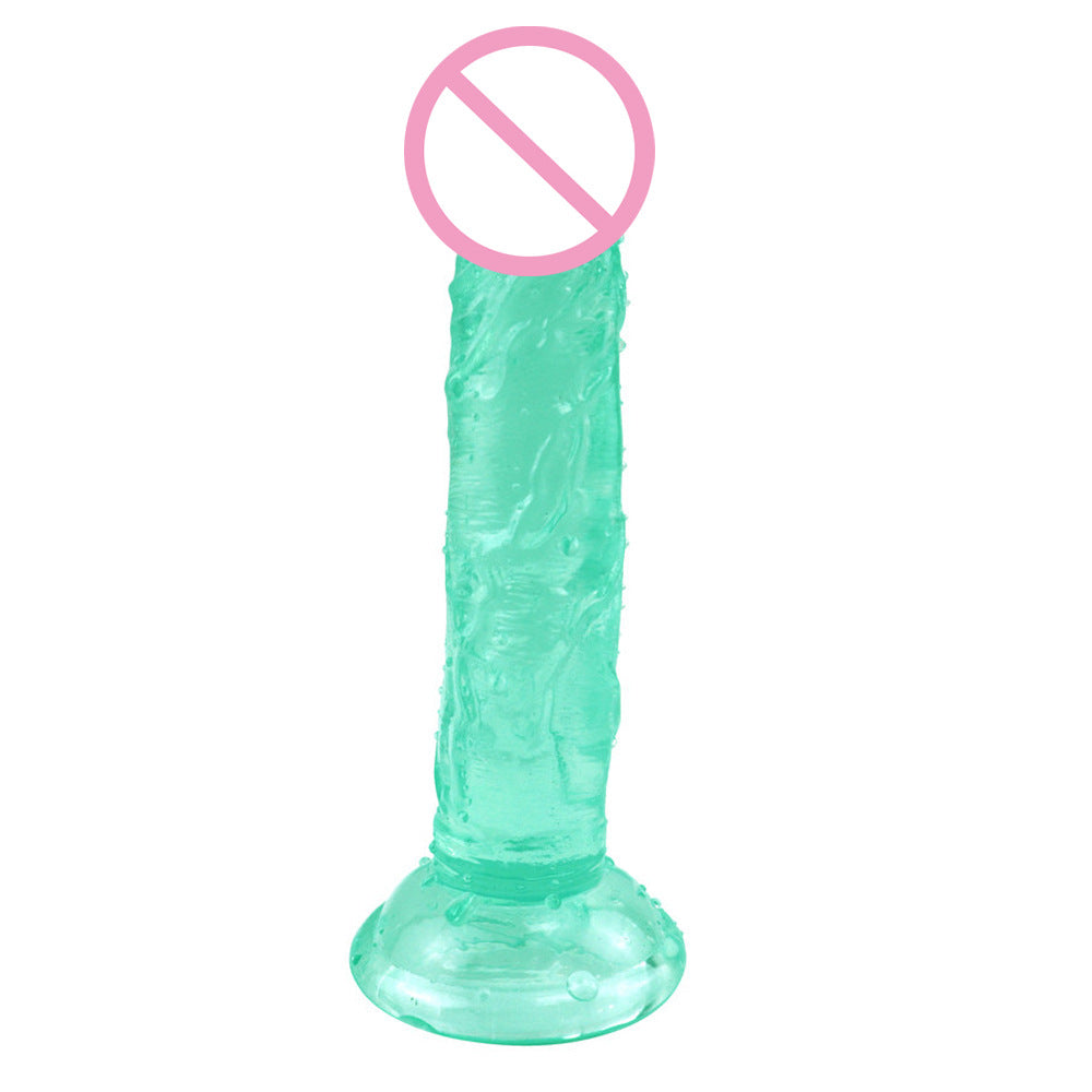 Love Spring Little Prince Egg-free Simulation Transparent Color Crystal Small Dick Adult Masturbator Sucker Dildo