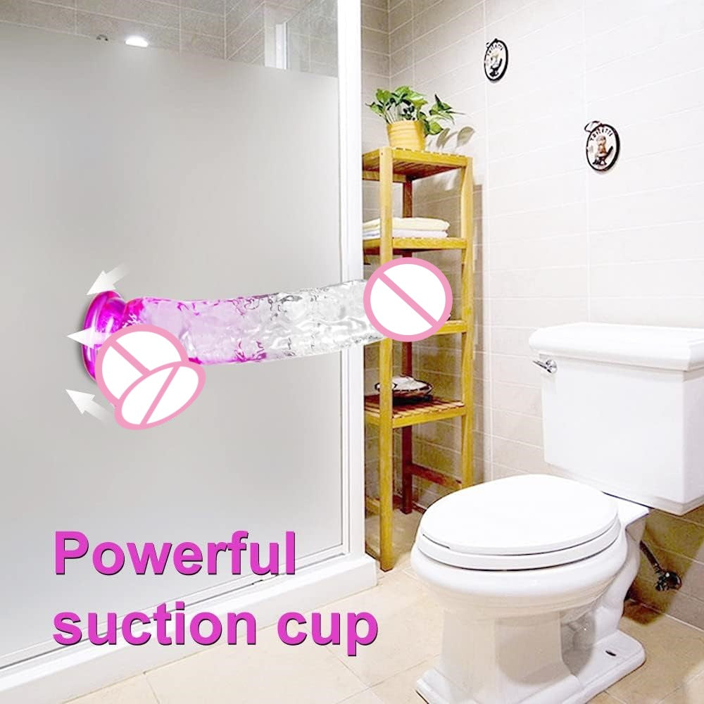 Gradually change color simulation penis female masturbation stick suction cup crystal transparent dildo female adult sex toys