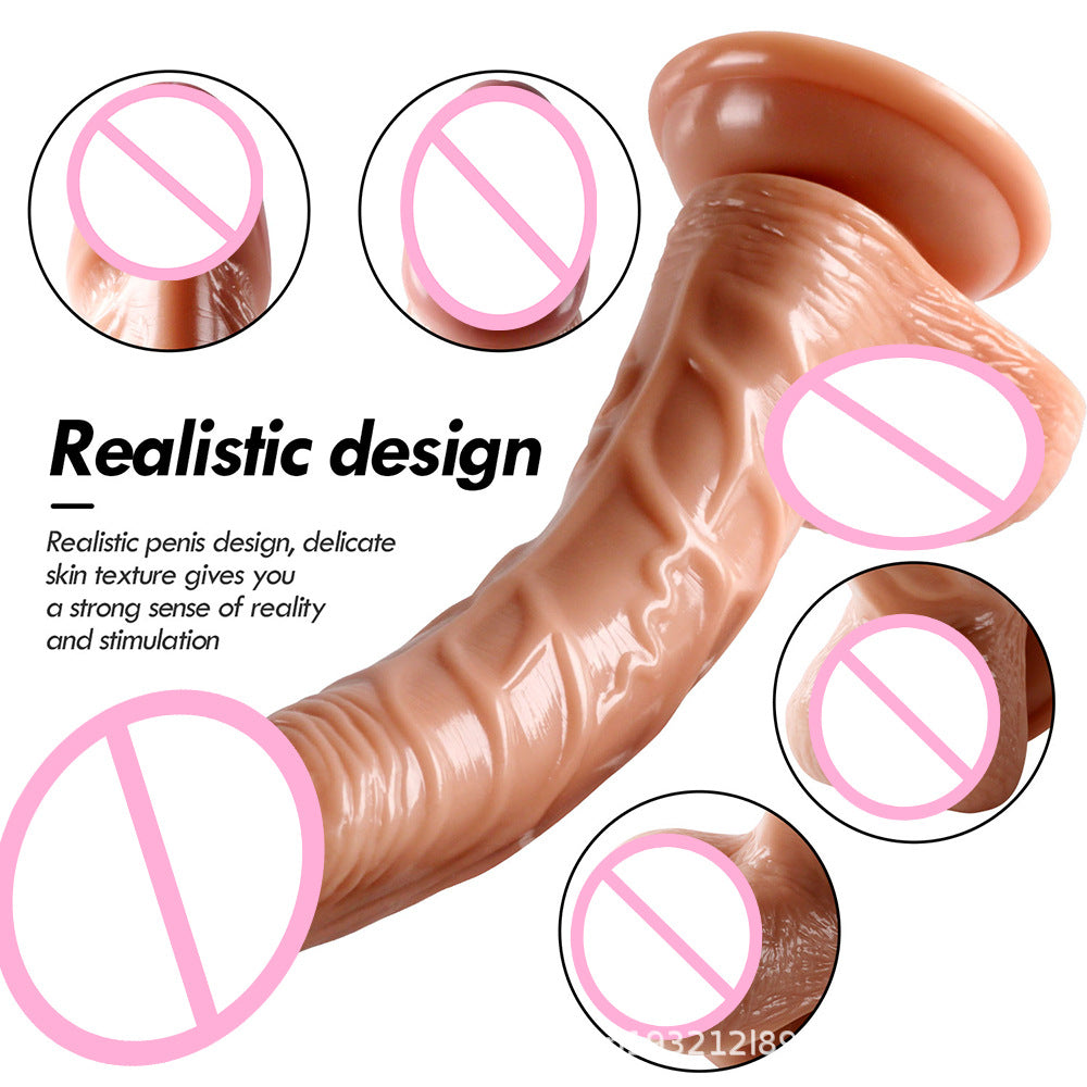 Cat fun upturned penis G-spot curved dildo wearable suction cup PVC simulated penis backyard GAY penis