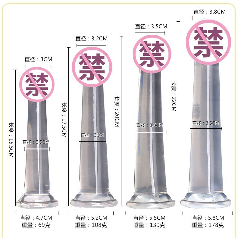 Anal strip transparent silicone crystal simulation large, medium and small female masturbation stick dildo penis sex products