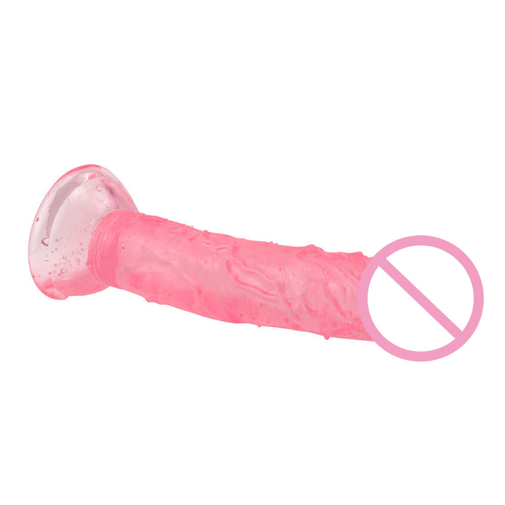 Love Spring Little Prince Egg-free Simulation Transparent Color Crystal Small Dick Adult Masturbator Sucker Dildo
