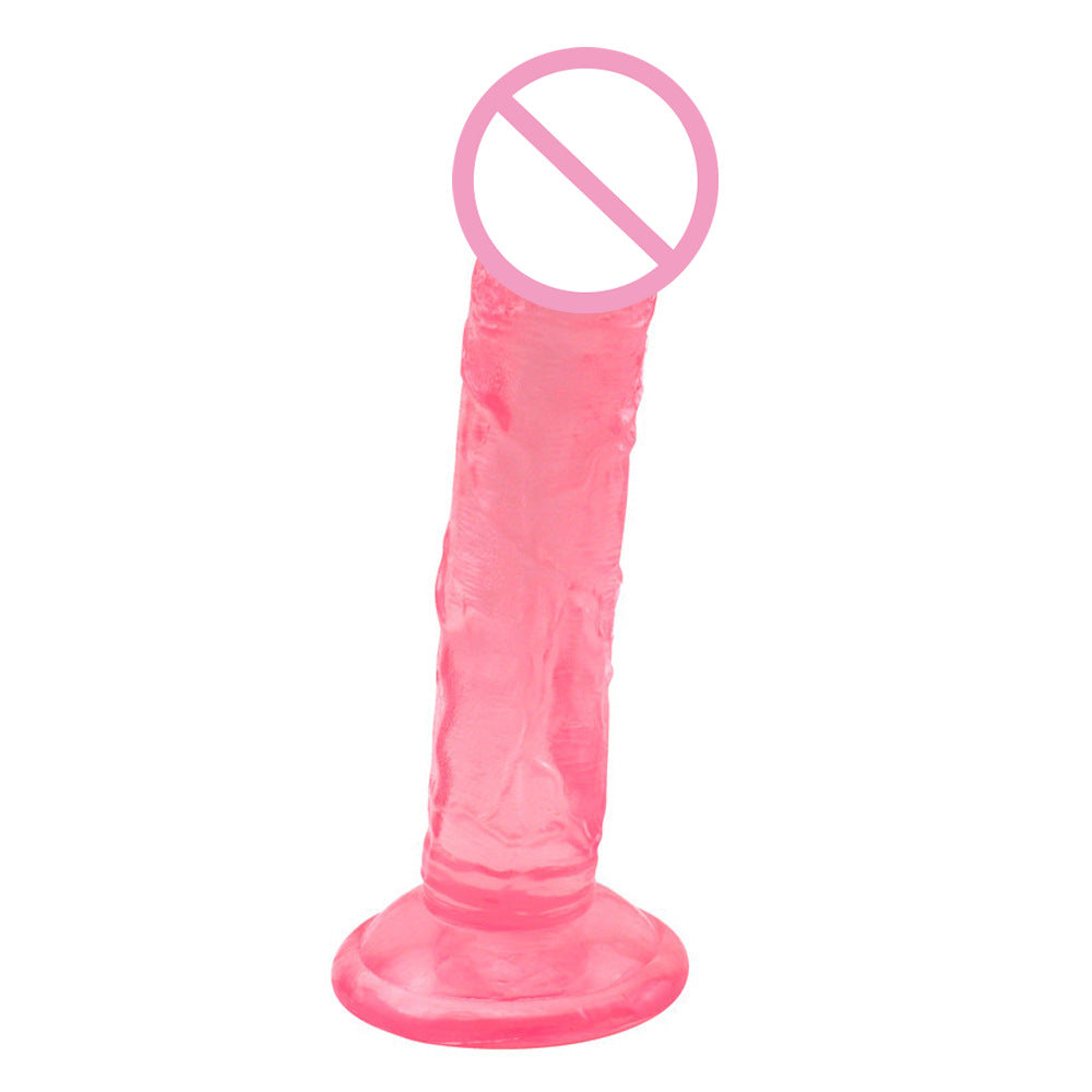 Love Spring Little Prince Egg-free Simulation Transparent Color Crystal Small Dick Adult Masturbator Sucker Dildo
