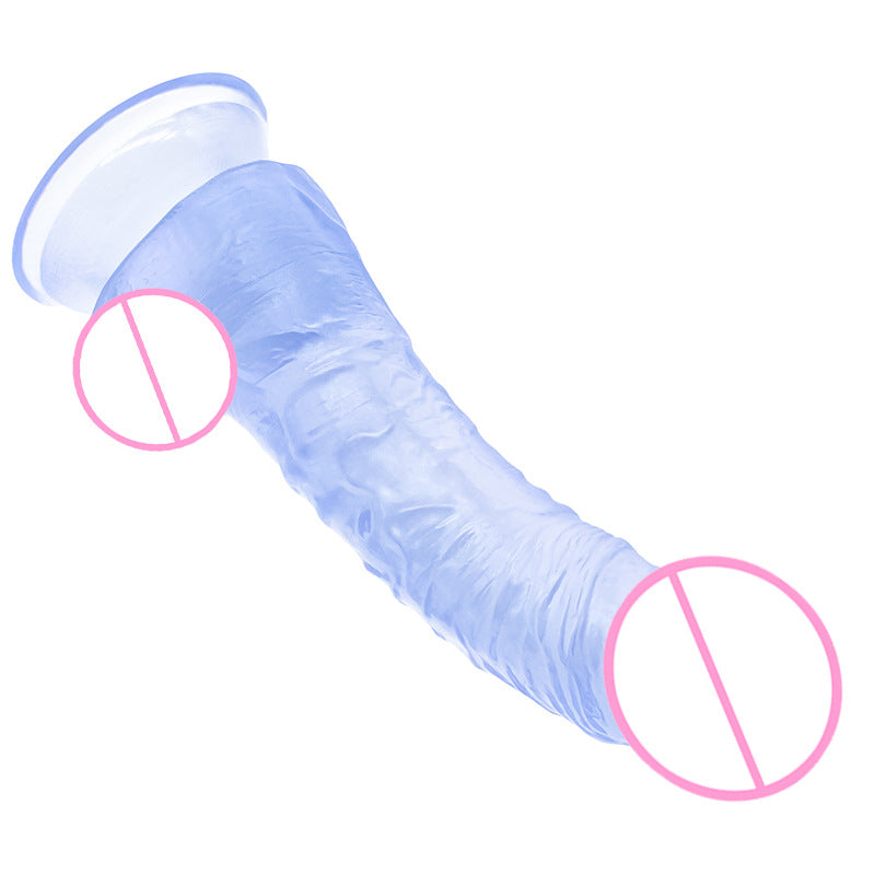 Small penis curved upturned transparent crystal dildo G-spot female dildo PVC simulation penis Dildo