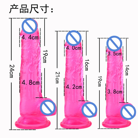 With suction cup female masturbation simulation penis oversized super thick dildo JJ crystal transparent color adult products factory