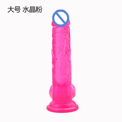 With suction cup female masturbation simulation penis oversized super thick dildo JJ crystal transparent color adult products factory
