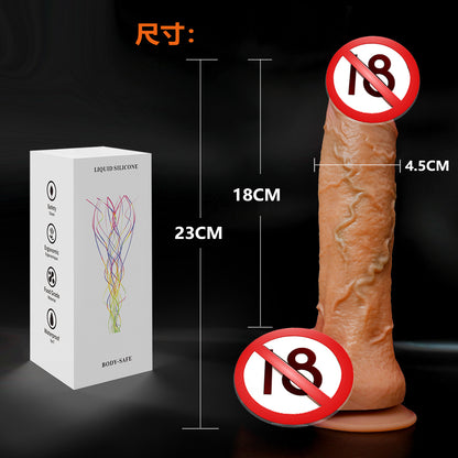 Amazon foreign trade super soft liquid silicone simulation penis female masturbator wearing adult products fake penis factory