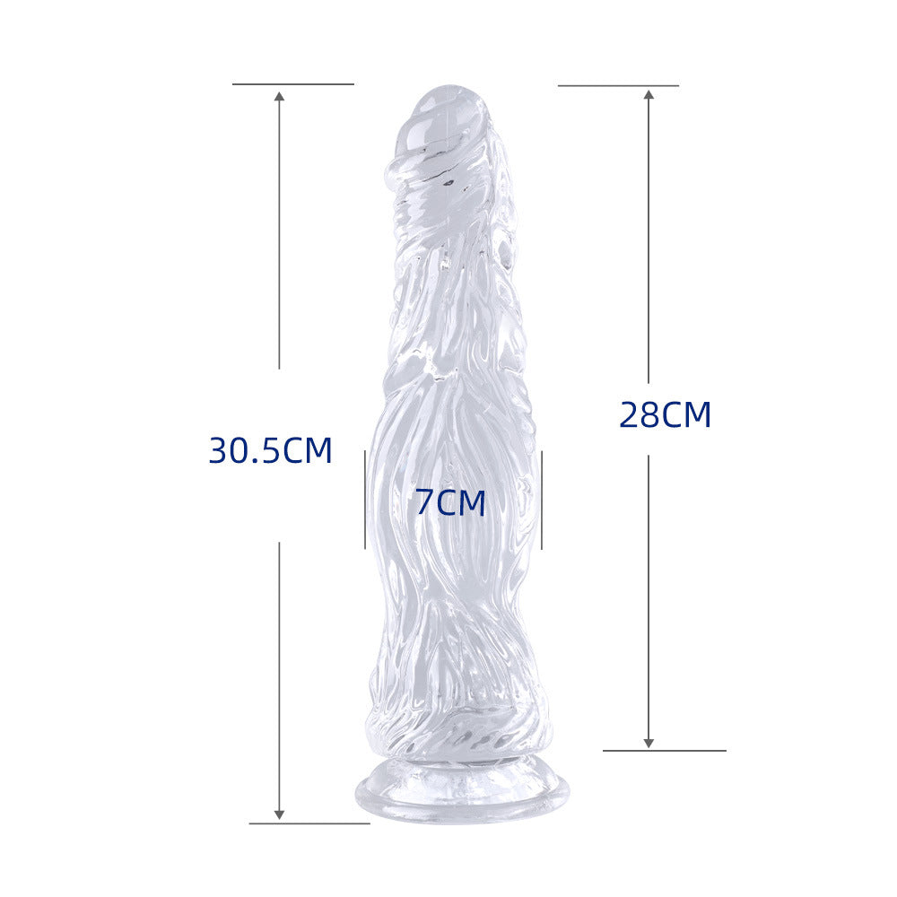 TPE high-transparency crystal simulation penis crocodile dick series female masturbator manual massage stick, sex fake penis