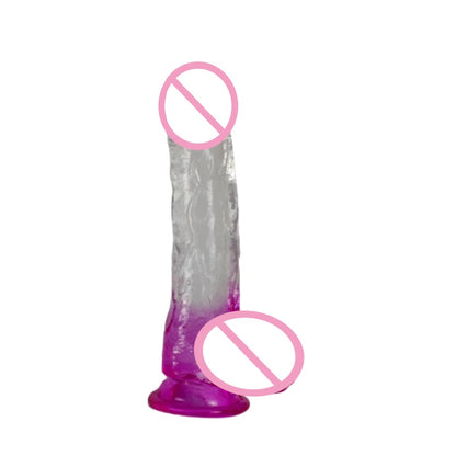 New two-color crystal penis women's realistic anal plug tpe gradual change dildo adult sex products factory