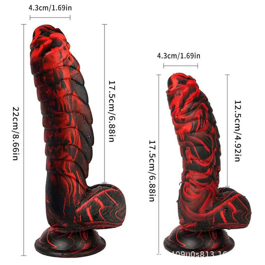 Liquid silicone caterpillar scales simulation penis female masturbator dildo anal plug massage sex products