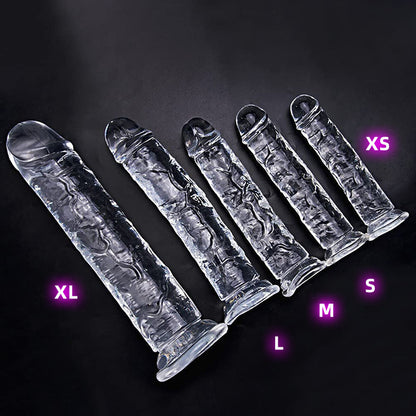 Cross-border hot sale Transparent crystal simulated penis Female dildo Egg-free penis Anal plug Masturbator Adult products