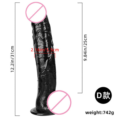 Black Big Dildo Large Thick Super Long Black Big Mac Big Simulation Dildo Stud Anal Plug Fisting Sex Tool
