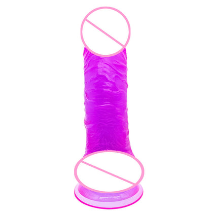 Small penis curved upturned transparent crystal dildo G-spot female dildo PVC simulation penis Dildo