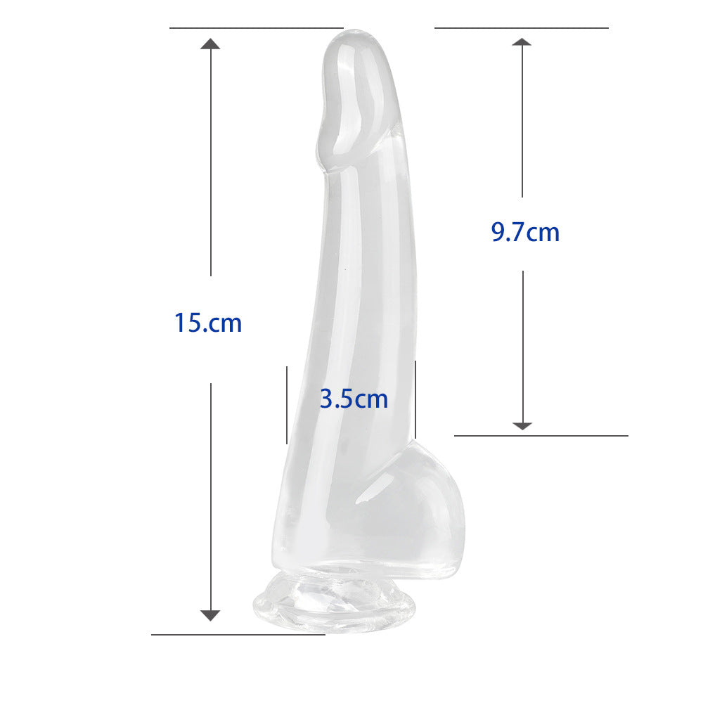 SNAILAGE New Transparent Crystal Leucorrhea Egg Simulation Penis Female Dildo, Sex Products Backyard Anal Plug