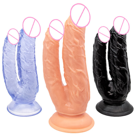 Double Cock Female Soft Meat Size Double Tube Dildo les Lala Female Masturbation G-spot Simulation Dildo