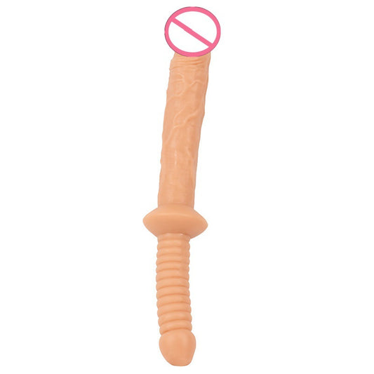 Double-headed sword oversized long handheld simulation double-headed penis lesbian with masturbator stick sex dildo