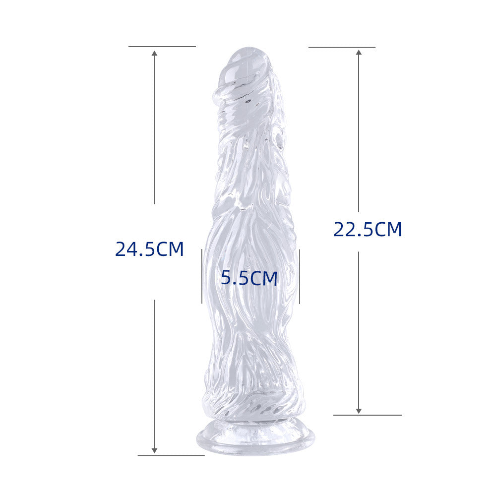 TPE high-transparency crystal simulation penis crocodile dick series female masturbator manual massage stick, sex fake penis