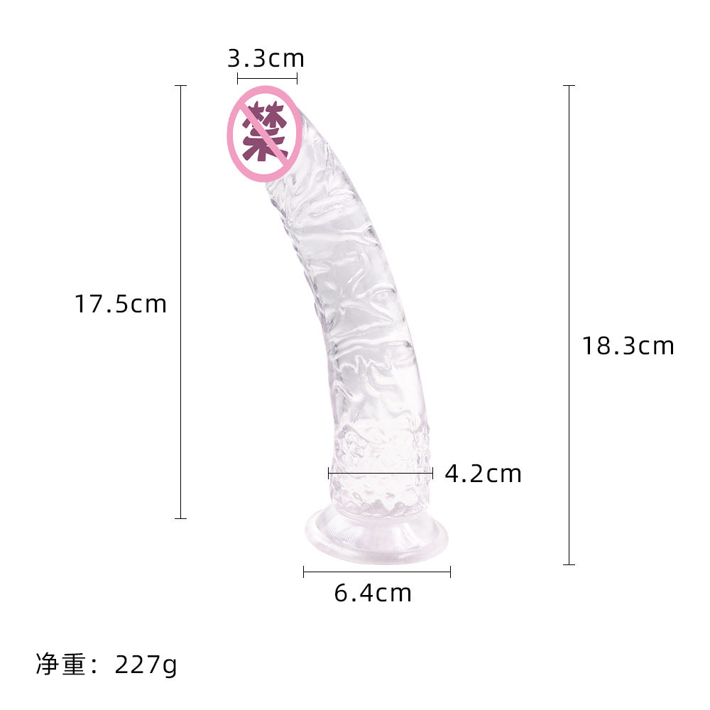 Diao's simulation crystal transparent penis soft meat manual female masturbation stick false penis backyard anal plug sex toys