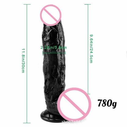 Black oversized thick and long Amazon artificial penis dildo big penis anal plug female masturbator adult products