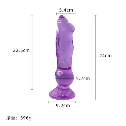 Diao's simulation crystal transparent penis soft meat manual female masturbation stick false penis backyard anal plug sex toys