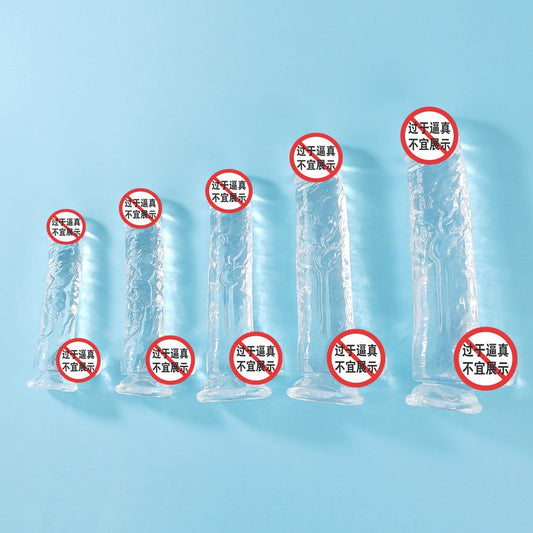 Masturbator female simulated penis sex toys manual dildo phantom transparent crystal TPE foreign trade hot sale