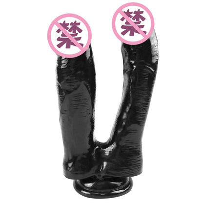 Banxia female double-headed simulated penis couple same-sex vaginal and anal double-channel masturbator, false penis, adult sex tool