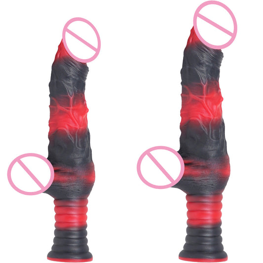 Cross-border hot-selling color mixing hand grip size simulated penis liquid silicone adult masturbator gun female dildo