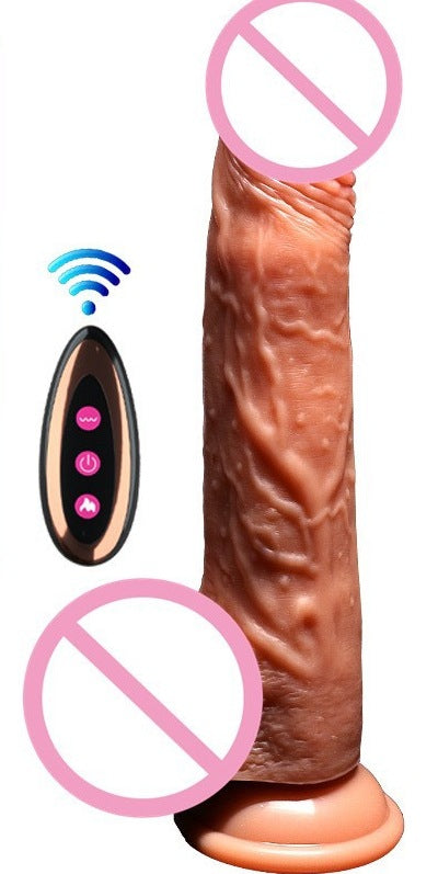 Dildo electric telescopic roman caesar penis soft meat realistic vibrator female masturbator female gun