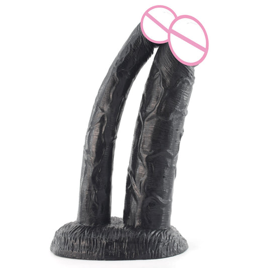 2021 new yin and anus dual-purpose one large and one small double-headed dragon dildo manual simulation penis adult sexual products