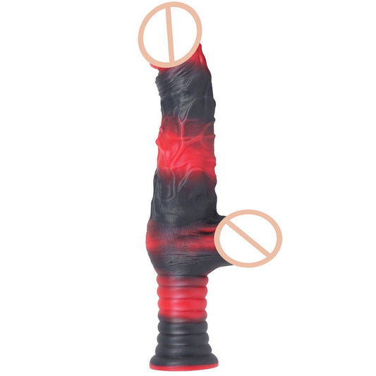 Cross-border hot-selling color mixing hand grip size simulated penis liquid silicone adult masturbator gun female dildo