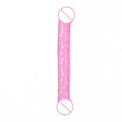 Cross-border double-headed penis simulation gay lesbian with extended transparent dildo color masturbator stick adult products