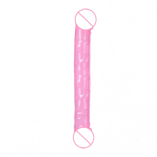 Cross-border double-headed penis simulation gay lesbian with extended transparent dildo color masturbator stick adult products
