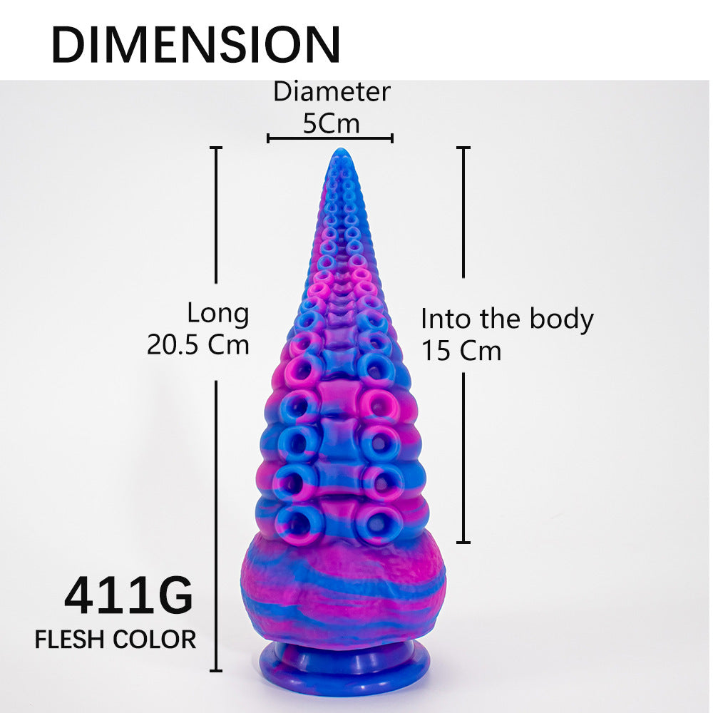 explosion special-shaped mixed-color penis simulation manual dildo liquid silicone adult sex toys masturbator