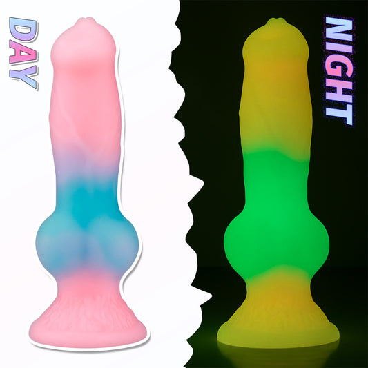 luminous dog dick five-piece set mixed color simulation penis oversized special-shaped simulation animal dildo for women