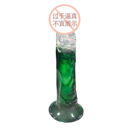 Gradually change color simulation penis female masturbation stick suction cup crystal transparent dildo female adult sex toys