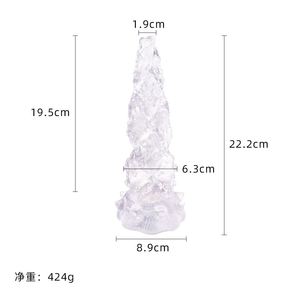 Diao's simulation crystal transparent penis soft meat manual female masturbation stick false penis backyard anal plug sex toys