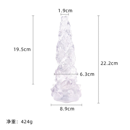 Diao's simulation crystal transparent penis soft meat manual female masturbation stick false penis backyard anal plug sex toys