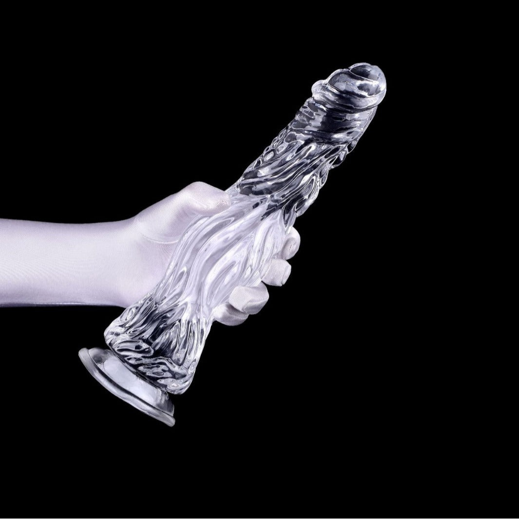 TPE high-transparency crystal simulation penis crocodile dick series female masturbator manual massage stick, sex fake penis