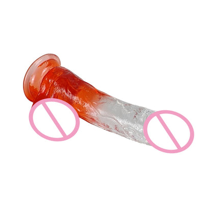 New two-color crystal penis women's realistic anal plug tpe gradual change dildo adult sex products factory