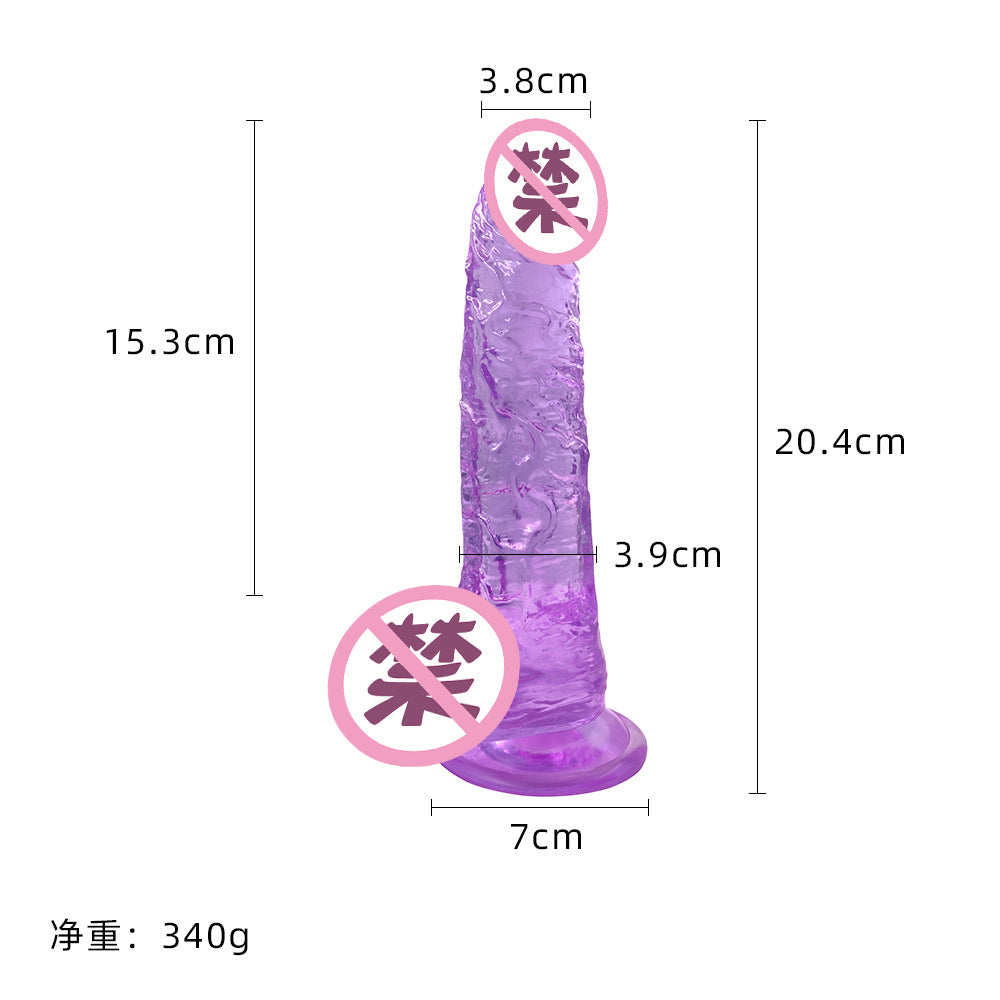 Diao's simulation crystal transparent penis soft meat manual female masturbation stick false penis backyard anal plug sex toys