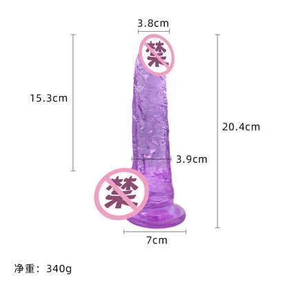 Diao's simulation crystal transparent penis soft meat manual female masturbation stick false penis backyard anal plug sex toys