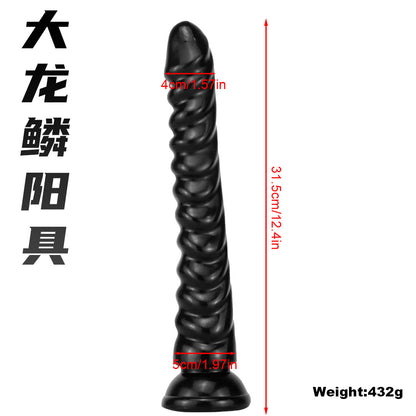 Big dragon scale black slender simulated penis suction cup simulated dildo big penis female masturbator adult products